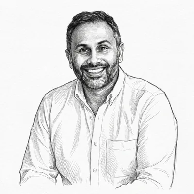 Pencil sketch of Aalok Y Shukla