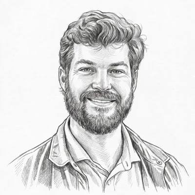 Pencil sketch of Aubrey Berkowitz
