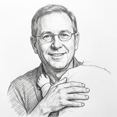 Pencil sketch of Bill Bloom