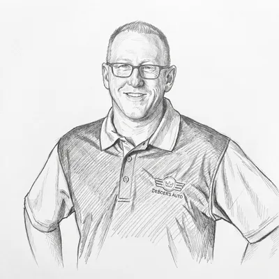Pencil sketch of Bill DeBoer