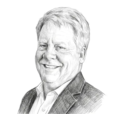 Pencil sketch of Brent Hilvitz and Vincent Reece