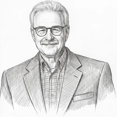 Pencil sketch of Chuck DeLadurantey