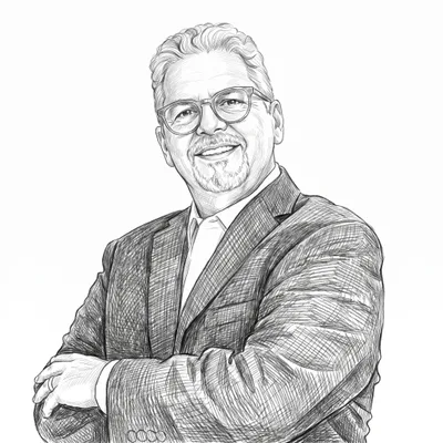 Pencil sketch of Craig Lowder