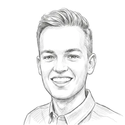 Pencil sketch of Daniel Spence