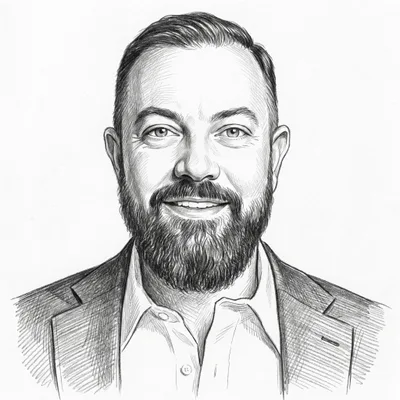 Pencil sketch of David Kurz