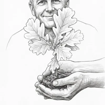 Pencil sketch of Dean Jackson