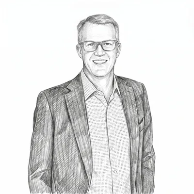 Pencil sketch of Eric Thompson