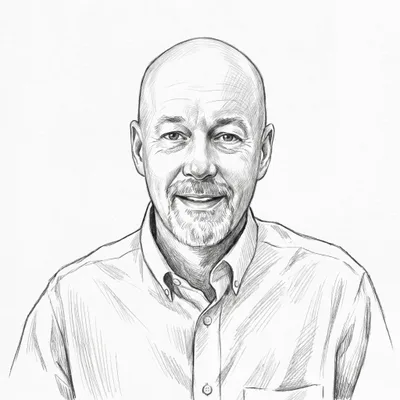 Pencil sketch of Gene Donohue