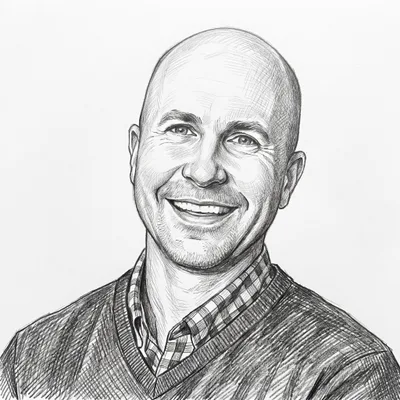 Pencil sketch of Gregory McLaughlin