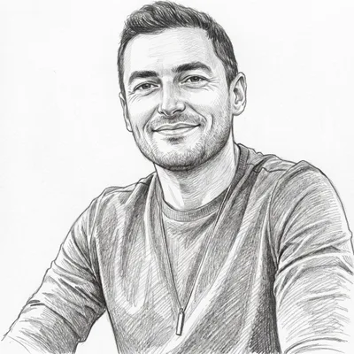 Pencil sketch of Igor Kheifets