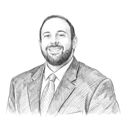Pencil sketch of James Khoury