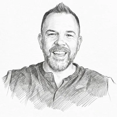 Pencil sketch of Jamie Smart