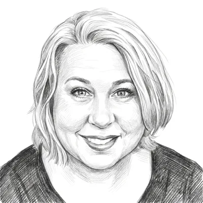 Pencil sketch of Jennifer Urezzio