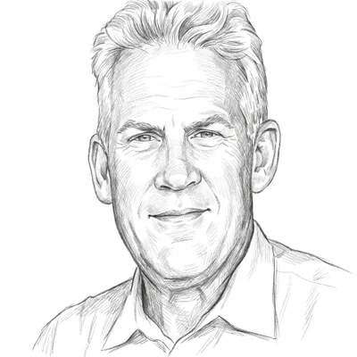 Pencil sketch of Jim Richardson