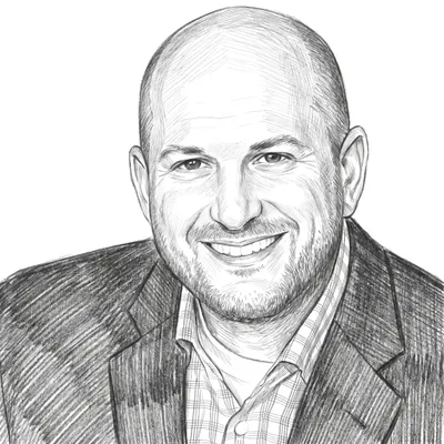 Pencil sketch of Jim Vaselopulos