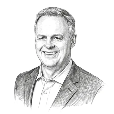Pencil sketch of Joel Johnson