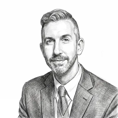 Pencil sketch of John Becker