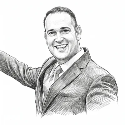 Pencil sketch of Jonathon Schultheiss