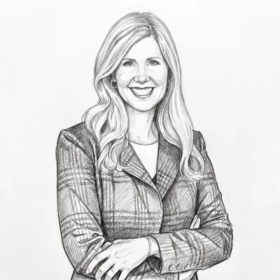 Pencil sketch of Julia Carlson