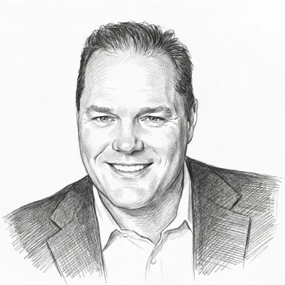 Pencil sketch of Kevin Berwald