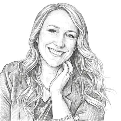 Pencil sketch of Kristin Adkins