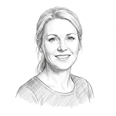 Pencil sketch of Laura Bruce