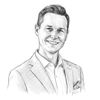 Pencil sketch of Luke Hessler