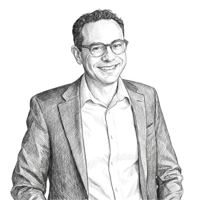 Pencil sketch of Mark Gambale