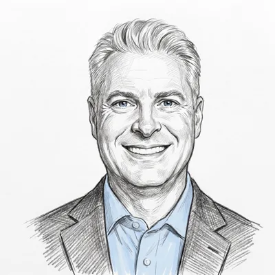 Pencil sketch of Mark McIntosh