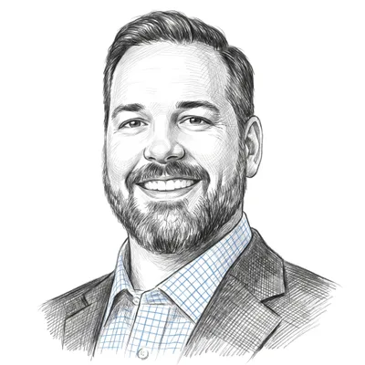 Pencil sketch of Michael Shick