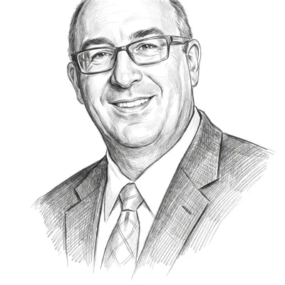 Pencil sketch of Michael Soos