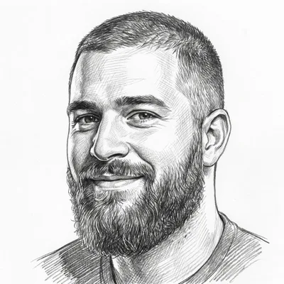 Pencil sketch of Mike Tassone