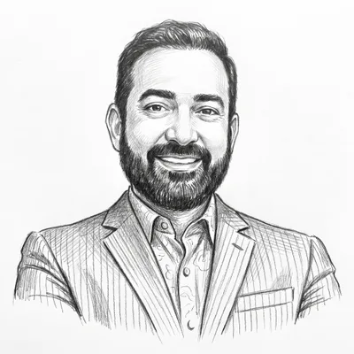 Pencil sketch of Oliver Ghalambor