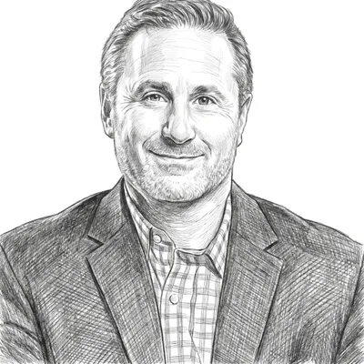 Pencil sketch of Phil Telpner