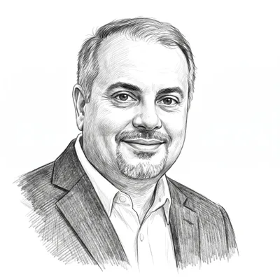 Pencil sketch of Rajesh Jyotishi