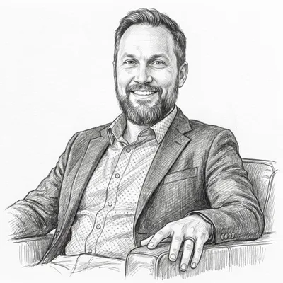 Pencil sketch of Regan Archibald