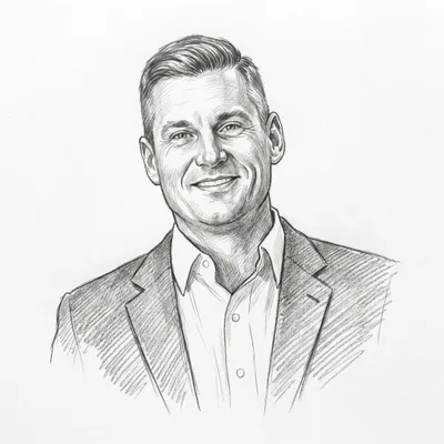 Pencil sketch of Rob Legenhausen