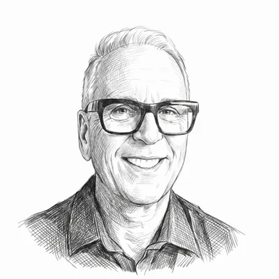 Pencil sketch of Roger Jones