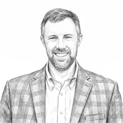 Pencil sketch of Scott Beebe