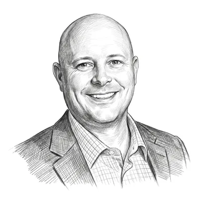 Pencil sketch of Scott Tucker