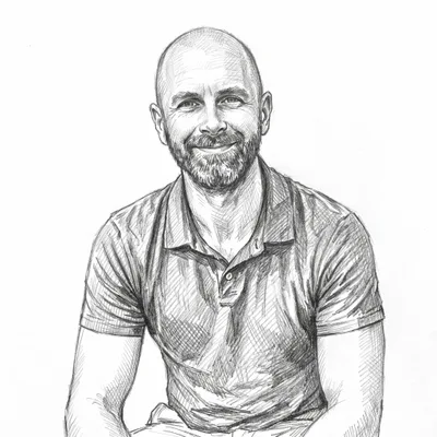 Pencil sketch of Shane Melanson