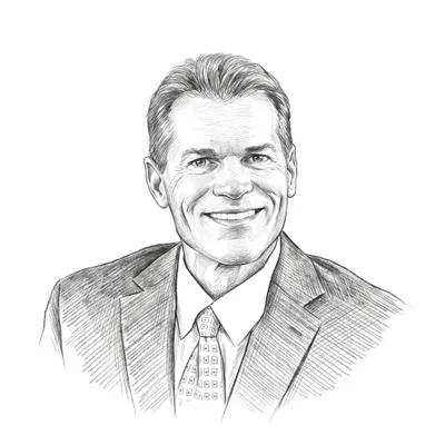 Pencil sketch of Terry George