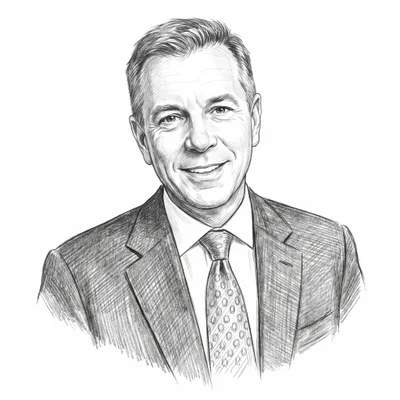 Pencil sketch of Tim Wackel