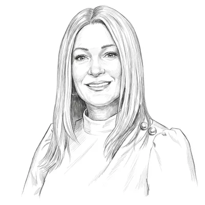 Pencil sketch of Trisha Talbot